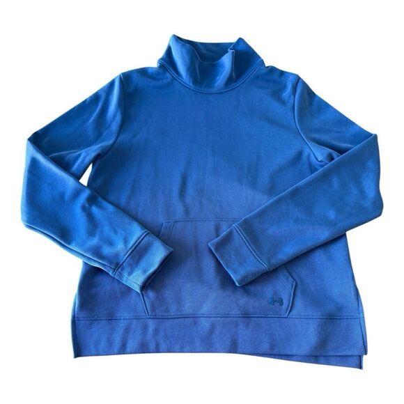 Under Armour Cold Gear Mock Turtleneck Sweatshirt With Front Pocket Size L - Picture 3 of 9
